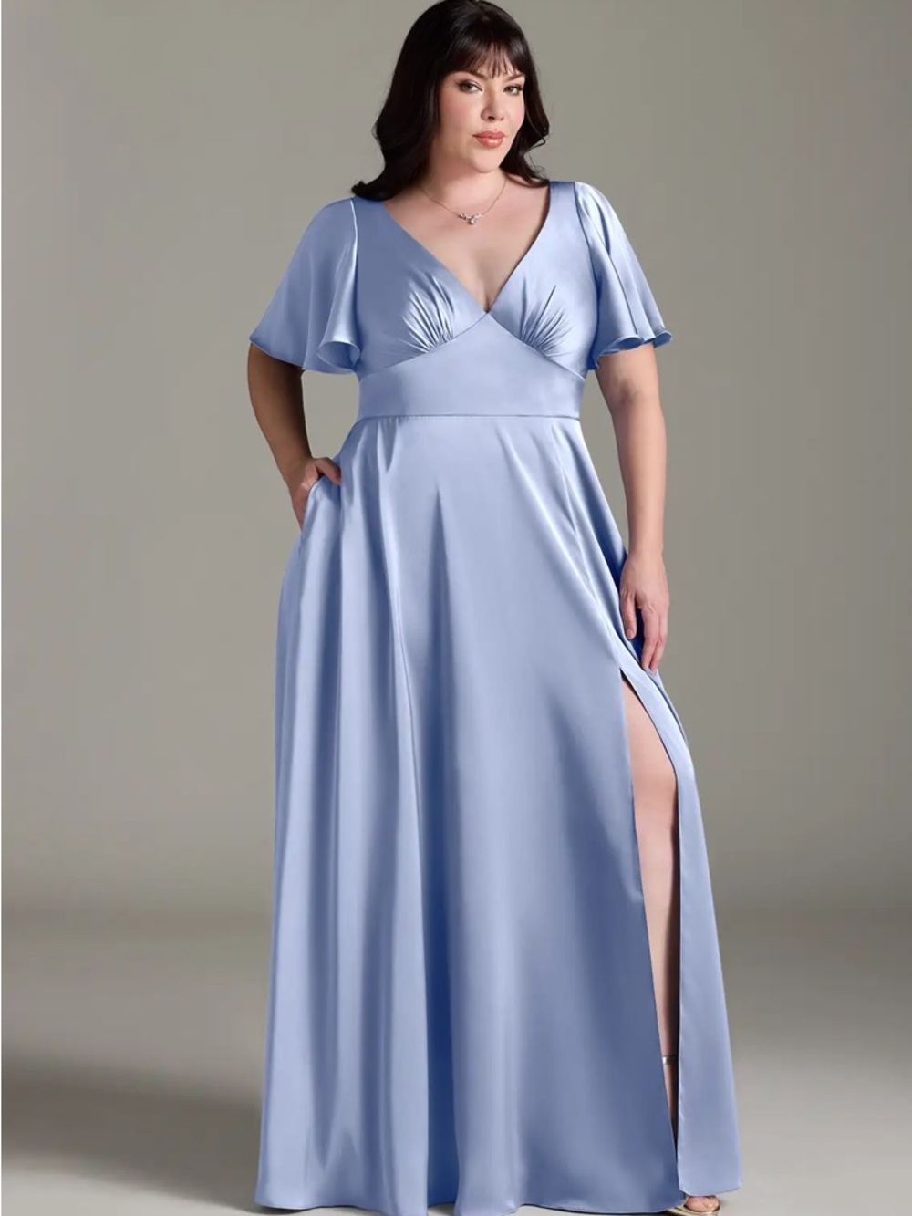 Azazie Kimber Stretch
Ice A-Line Ruched Stretch Satin Dress